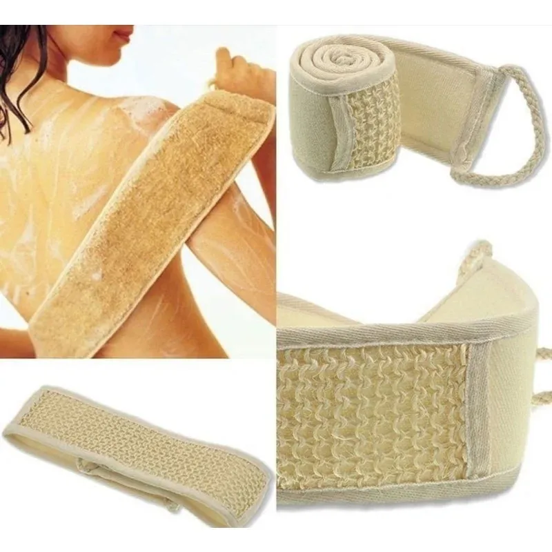 Back Scrubber EXFOLIATING LOOFAH Loofa Strap Bath Shower Body Sponge LONG Brush