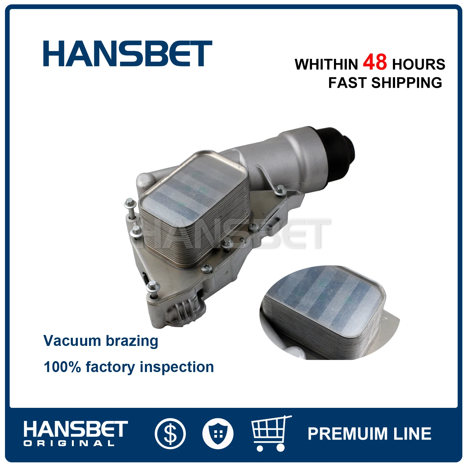 Aluminum Engine Oil Cooler Filter Housing 11428585235 For BMW 2 Series F45 F46 i8  X1 F48 X2 F39 Mini Cooper HANSBET