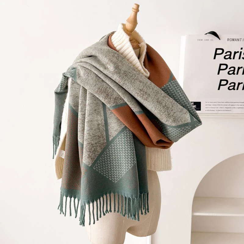 

Luxury Brand Winter Scarf Women Cashmere Warm Pashmina Foulard Lady Flower Scarves Female Thick Soft Shawls Wraps Blanket