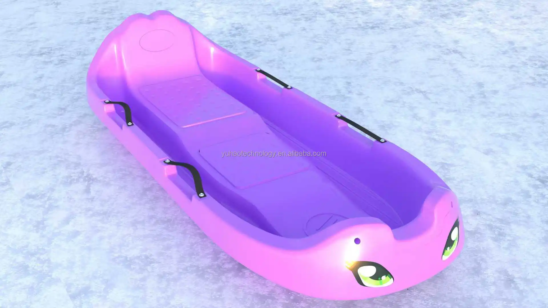 Snowboard, Winter Sports Sled, Toboggan with Pull Rope, Handles, Downhill Sprinter Sleds for Kids, Snow Skiing Equipment