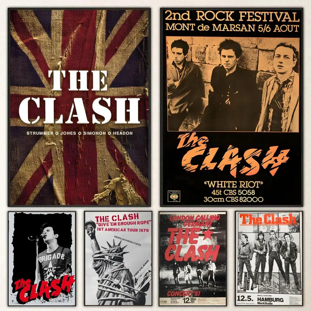 Band The Clash Poster High-definition  poster stickers, suitable for bedroom, living room, home decoration