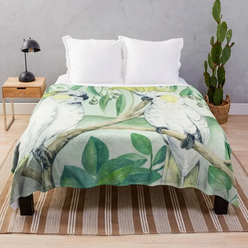 Saffron Cockatoos Throw Blanket Flannels Thin Fashion Sofas Blankets