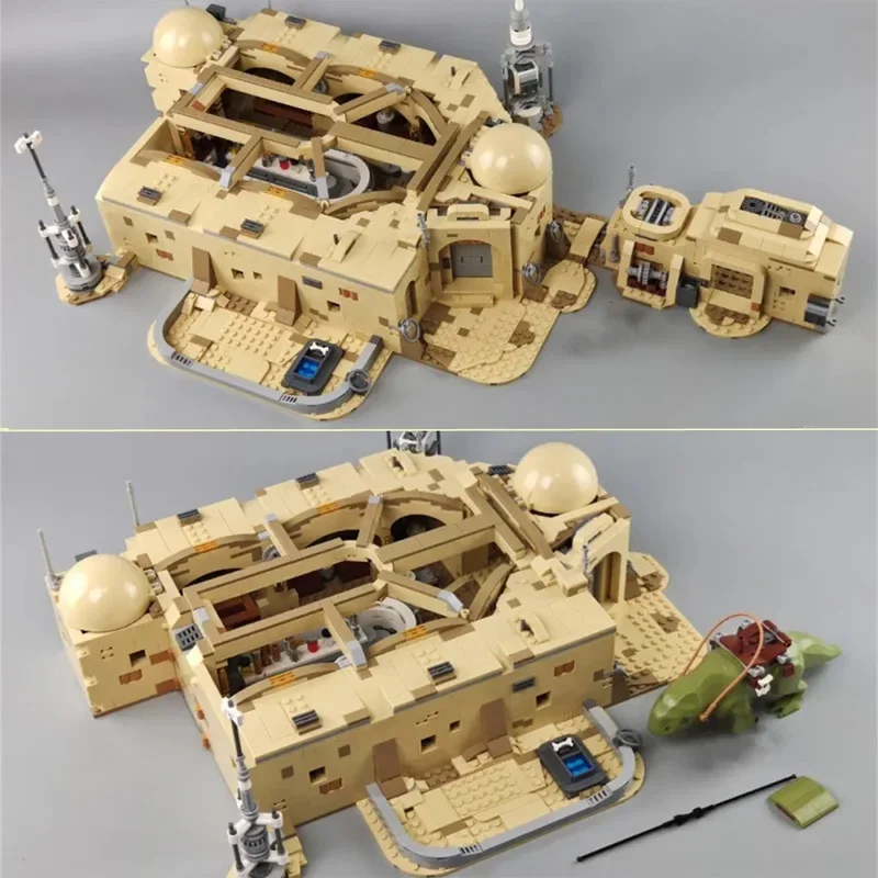 3187 Stück Mos Eisley Heimdekoration Modell kompatibel Moc Desert House Village SW Tatooine Cantina 75290 Geburtstagsgeschenke 60016
