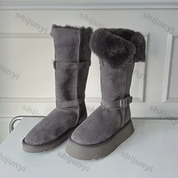 Thick Soled Plush Snow Boots for Women Winter Thick Sole Anti Slip Cotton Shoes Woman Platform Warm Fleece Thickened Snow Boots