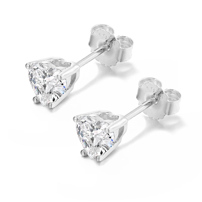 Special Gift Love Heart Shape Stud Earrings VVS1 D Color Moissanite Earring with GRA Certification Shiny Men Women Earring