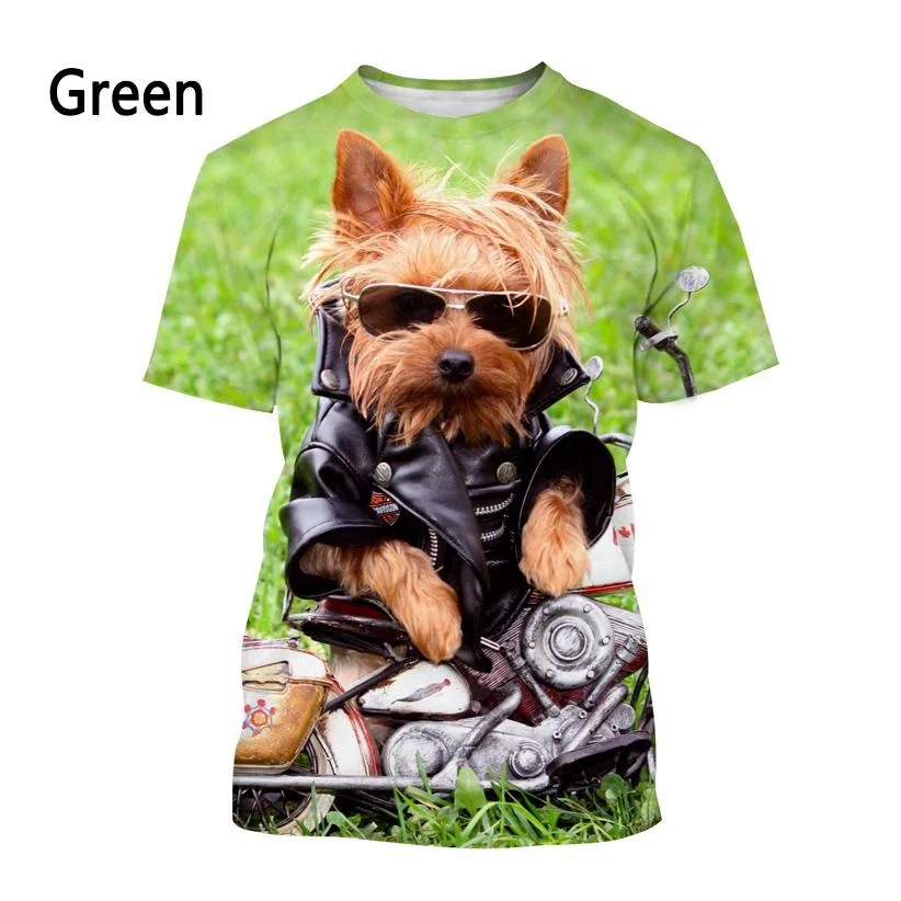 Yorkshire Terrier 3D T-shirt for Boys and Girls Fashion T-shirt Summer Casual Short Sleeve Cute Pet Dog Top