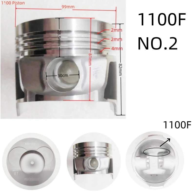 PISTON FIT SINGLE CYLINDER AIR-COOLED DIESEL ENGINE KD192F KD195F KD198F 1100F 1105F 1102F GENERATOR 8KW 10KW PISTON