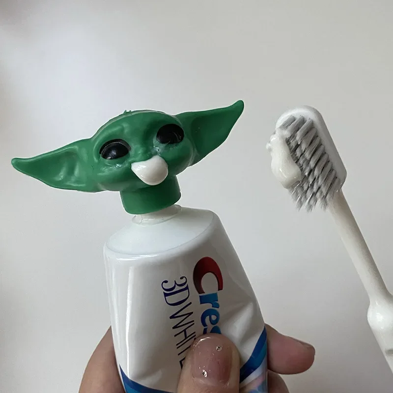 Disney Baby Yoda Anime Figure Squeeze Toothpaste Catoon Funny Toy Yoda Kawaii Toothpaste Topper Bathroom Supplies Kids Gifts