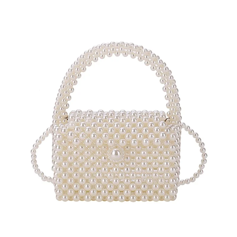 Ladies Bags 2023 Handmade Woven Beaded Pearl Bags for Women Handbags New Fashion Trend Beach Vacation Phone Clutch Party Bags