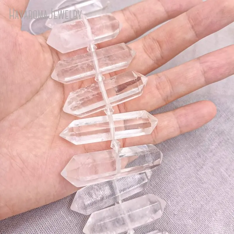Natural Clear Crystal Quartz Gemstone Bead