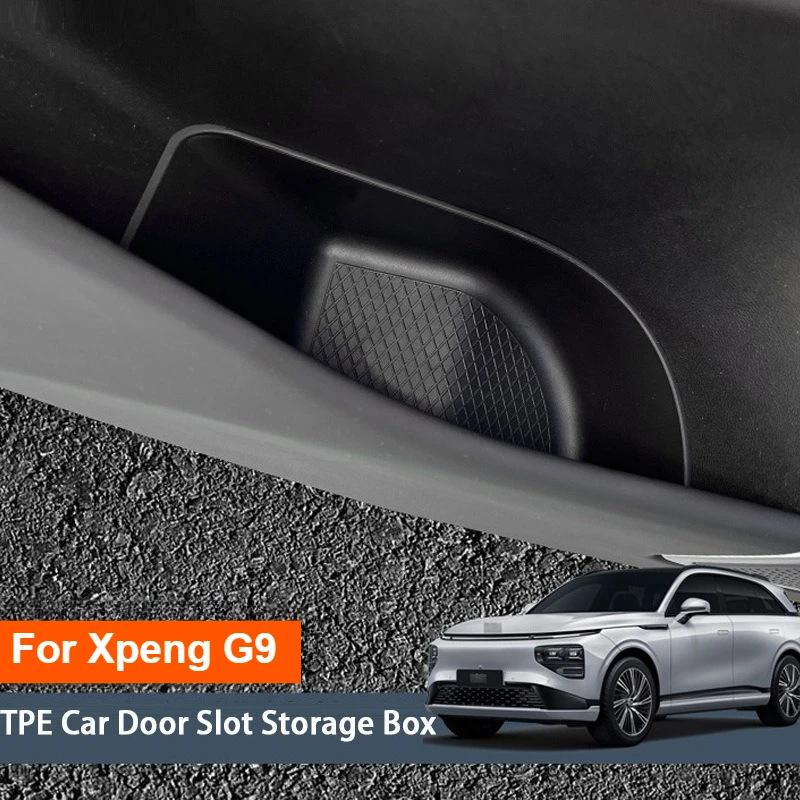 Boîte de rangement de porte de voiture en TPE, organisateur de fente de porte de voiture, accessoires de Modification intérieure de rangement pour Xiaopeng Xpeng G9 2023 – 2024