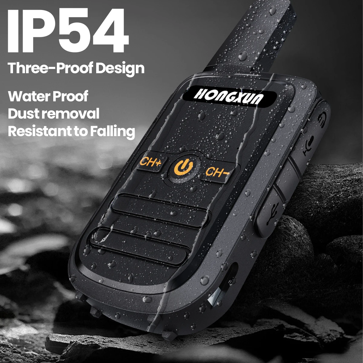 HX C51 2pcs Longcom Mini Ultra-Thin High-Powered Walkie-Talkie Small Handheld Intercom for Hotels Kitchens and Home Use