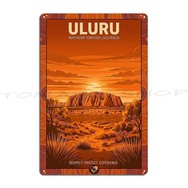 Vintage Uluru Australia Travel Metal Plaque Poster Classic Wall Custom Printing Garage Decoration Tin Sign Poster