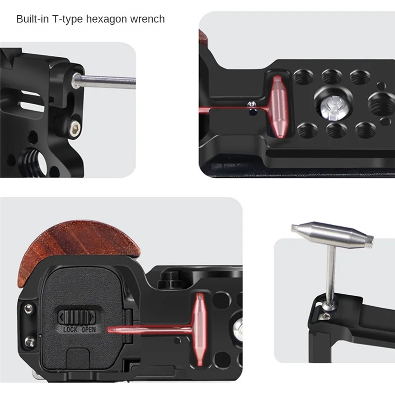 AA84 هيكل قفصي الشكل للكاميرا تلاعب الإفراج السريع لوحة استقرار تلاعب واقية لسوني ZVE10 DSLR كاميرا تصوير الفيديو