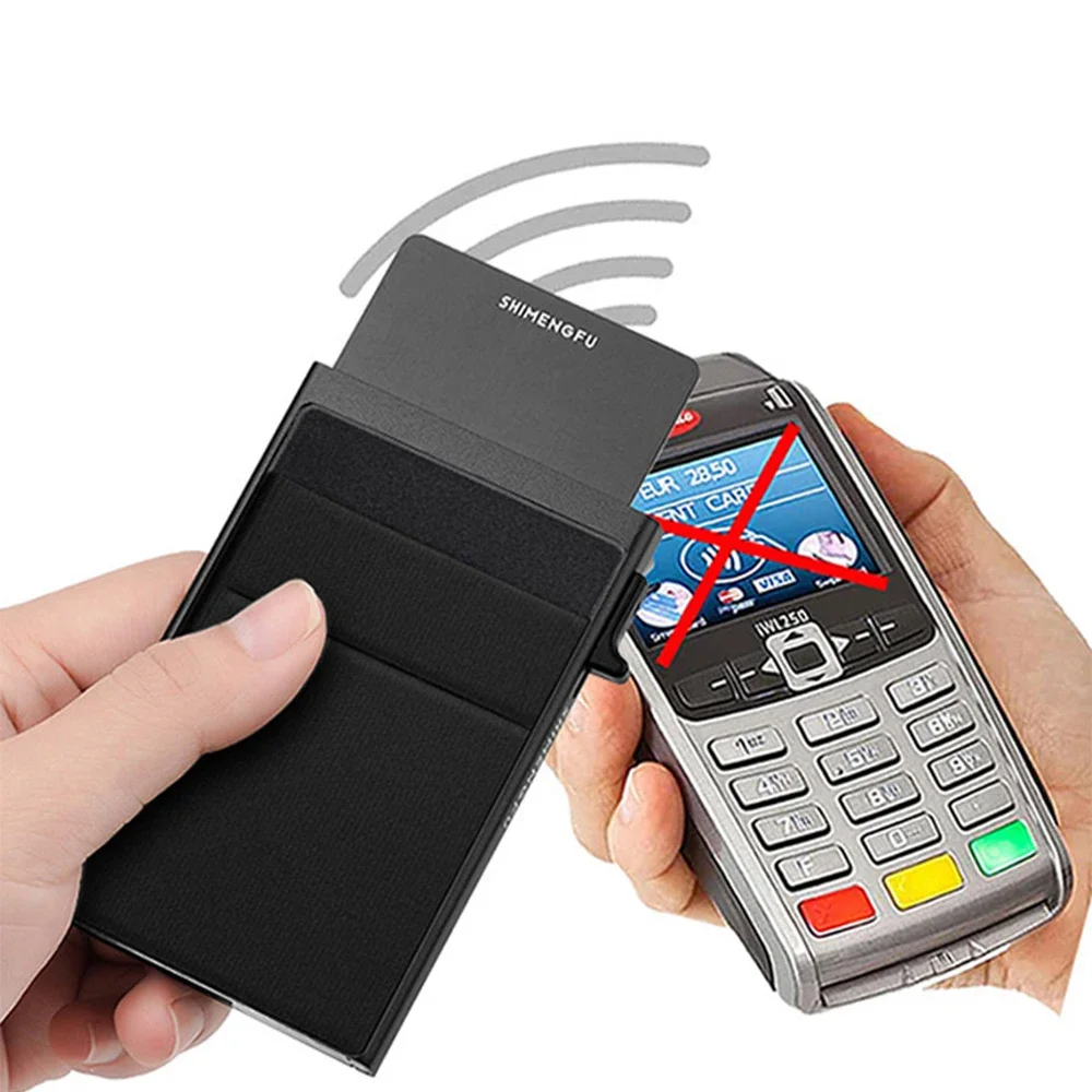 Rfid Creditcardhouder Mannen Dunne Slanke Mini Minimalistische Portefeuilles Luxe Metalen Bank ID Cardholer Case Portemonnee voor Mannen Carteras Keuze