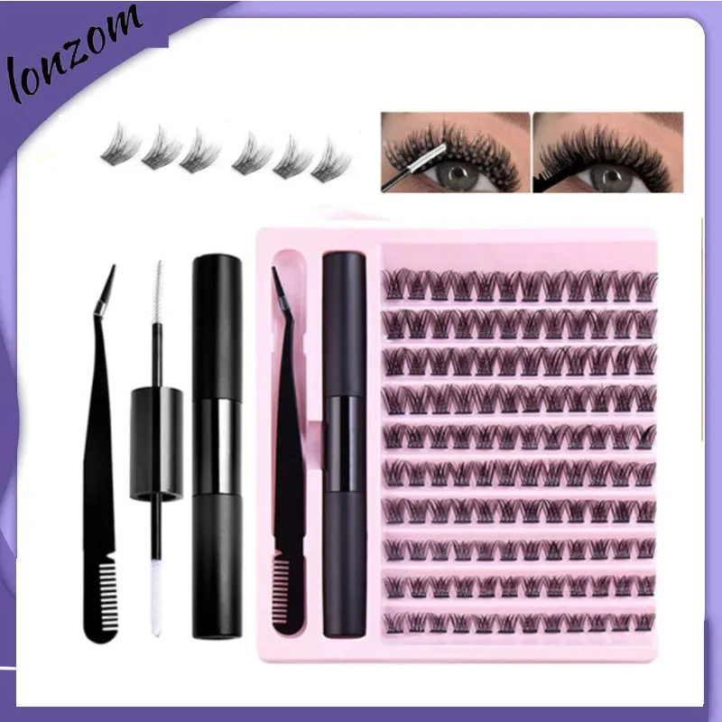 Looks Natural DIY 120 Clusters DlY Eye lash Extensions Kit For Beauty