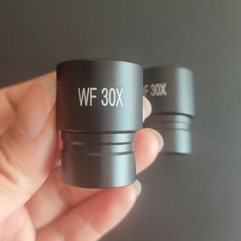 عدسة مجهر بيولوجي بزاوية واسعة WF30X مقاس 23.2 مم، عدسة زجاجية بصرية معدنية بالكامل