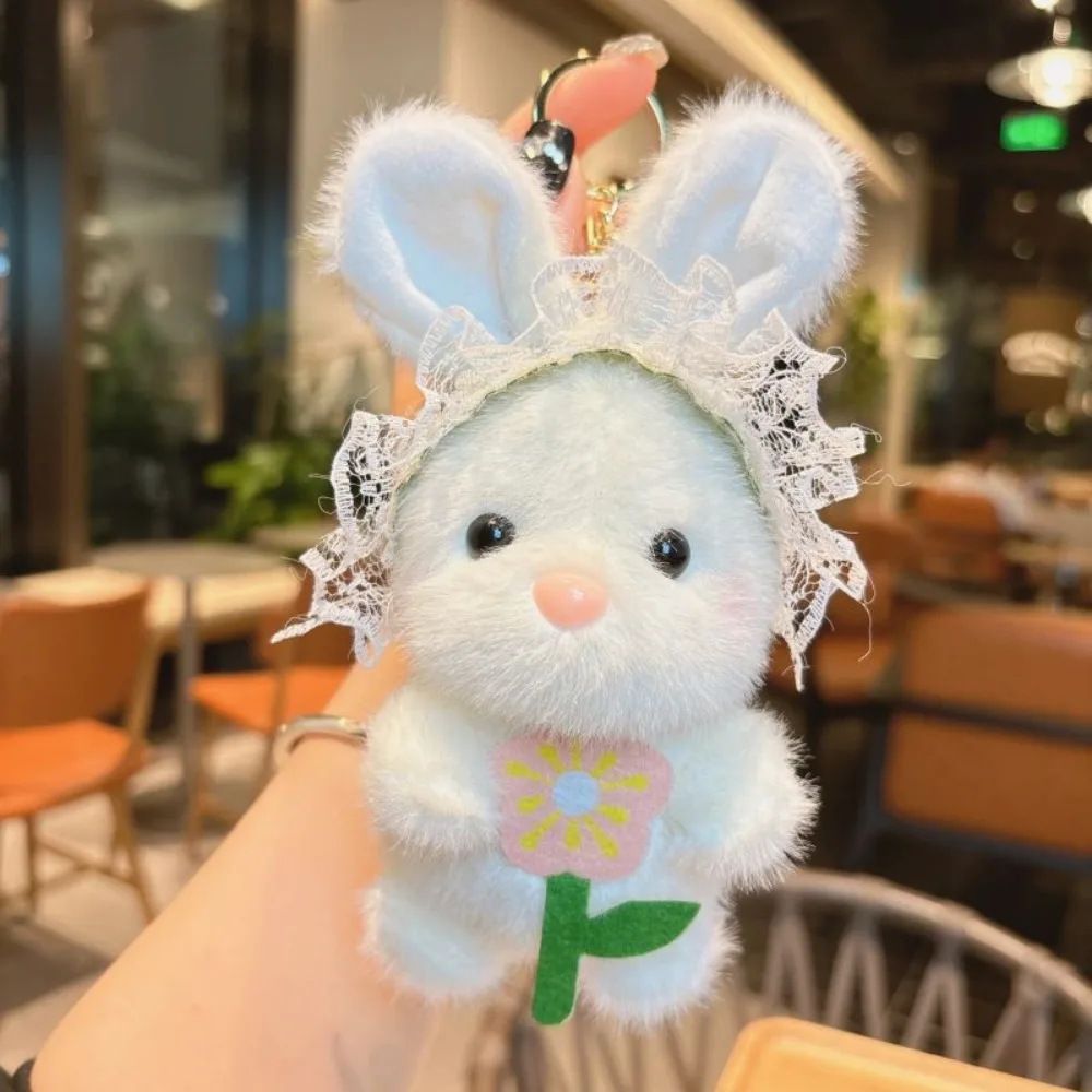 

Cute Plush Cartoon Key Chains Soft Kawaii Key Rings Rabbit Trinket Bag Pendant Car Key