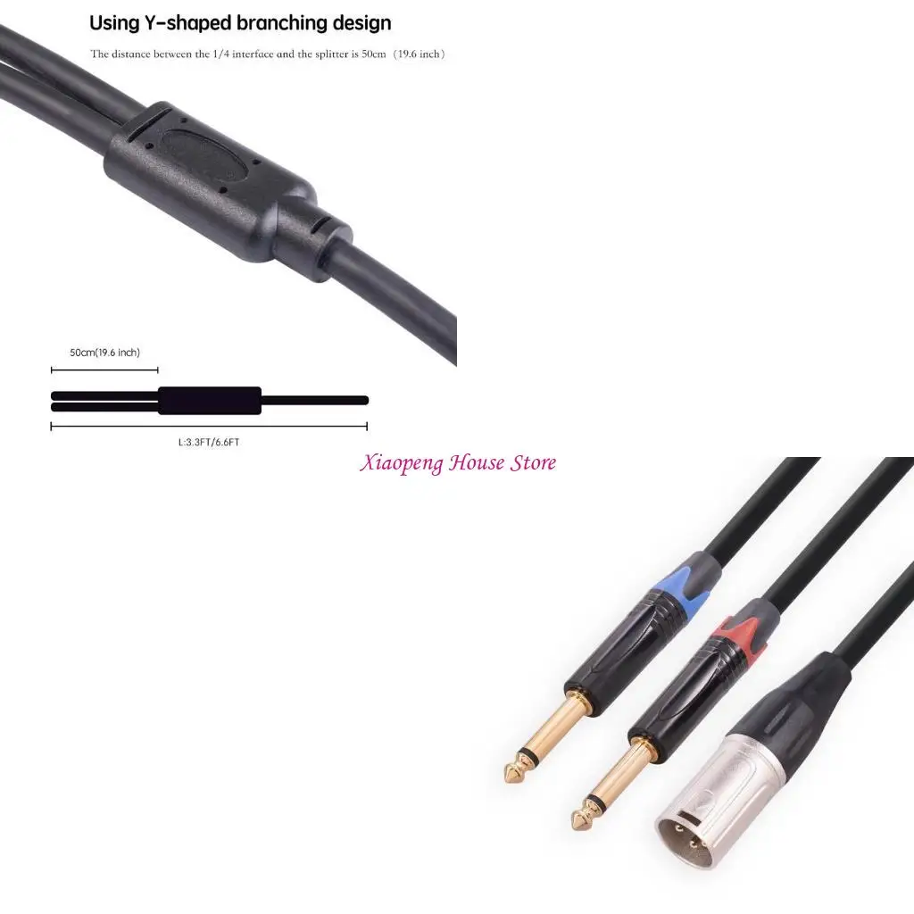 Cable XLR a TRS, xlr a cable dual 1/4, 1/4 a xlr con conector masculino masculino 77JC