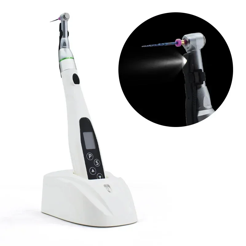 Dental Cordless Rotary Endontic Handpiece With Led Light 16:1 Reduction Contra Angle Root Canal Endo Rotary Motors