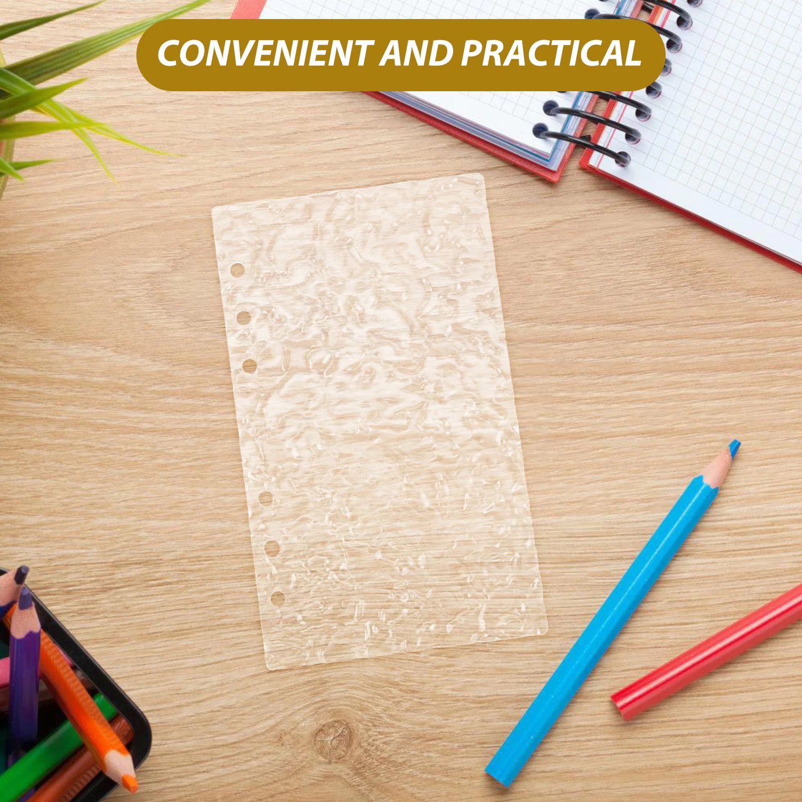 غطاء دفتر ملاحظات ذو أوراق فضفاضة من الأكريليك الشفاف مقاس A6 قابل لإعادة الملء، غطاء مخطط حلزوني ملزم للميزانية، منظم المكتب