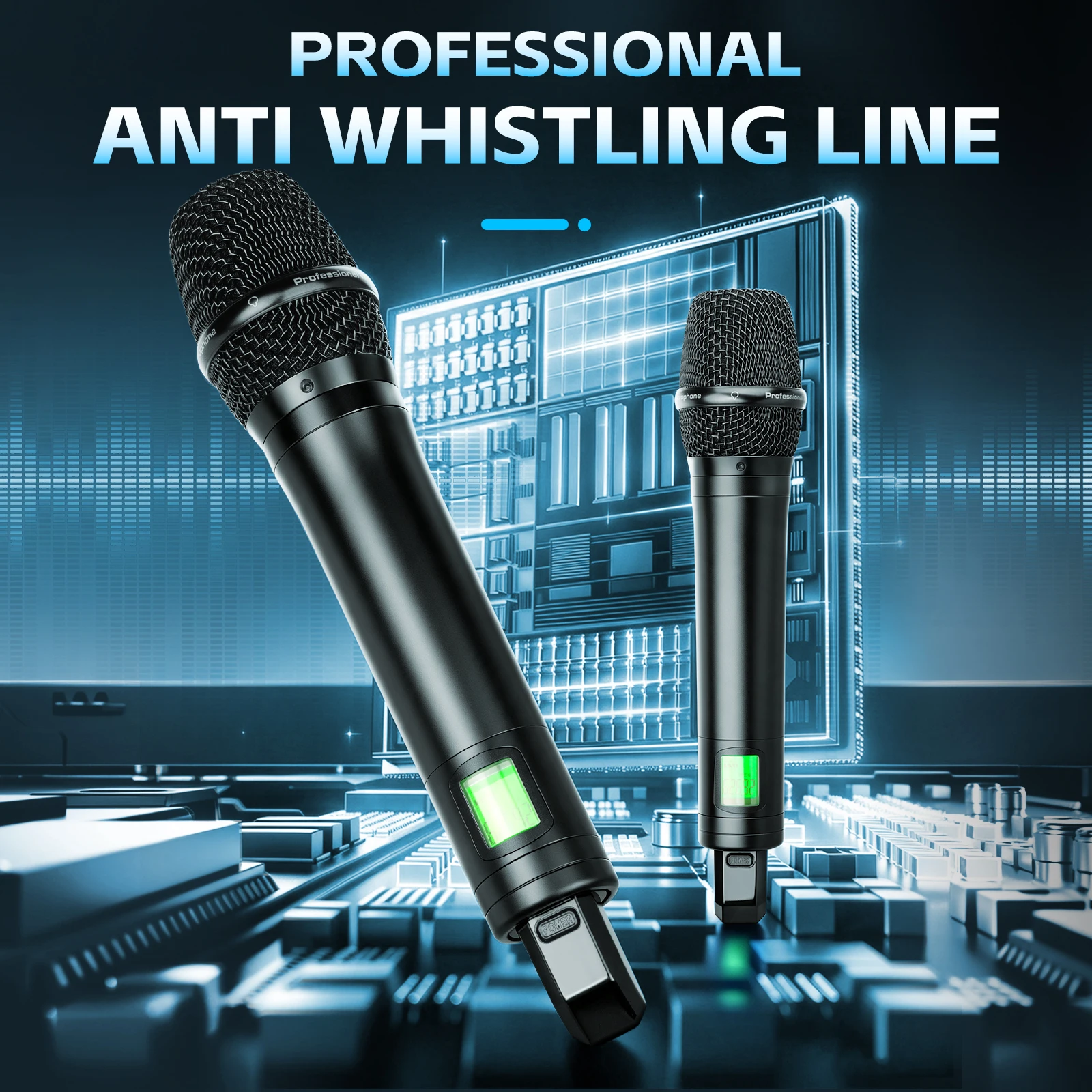-2 Dynamic Wireless Microphone For Vocal Performance-Portable Noise Cancelling High Quality Signal