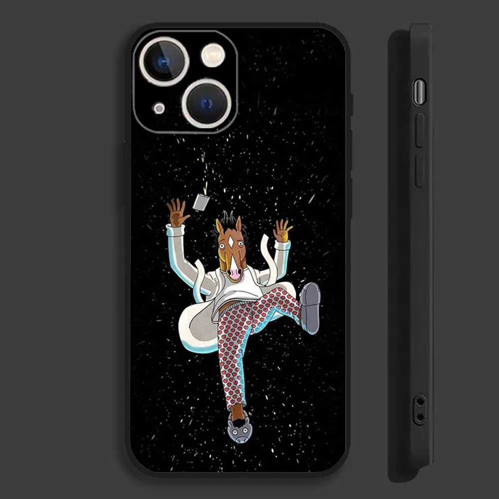 B-Bojack funny H-Horseman Phone Case For iPhone 16,15,14,13,12,11,Pro,Max,Plus,Mini,X,XS,XR,8,7,6,S,Plus,SE Soft Black Case