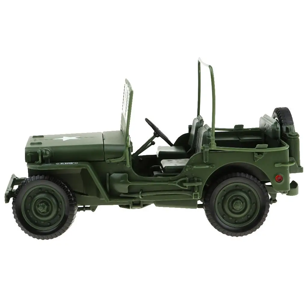 

1:18 Willys WW II Jeep модель автомобиля SUV игрушечный автомобиль, литый под давлением подарок для детей