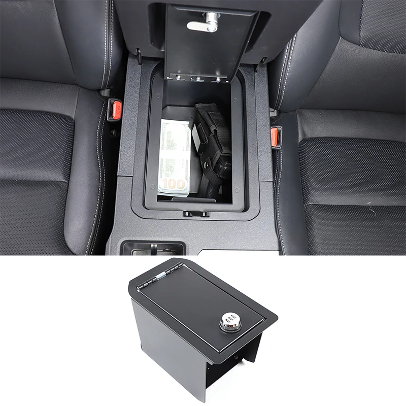 For Toyota Land Cruiser Prado LC250 2024 2025 Password Lock Security Safe Box carbon steel Armrest Storage Privacy Protection