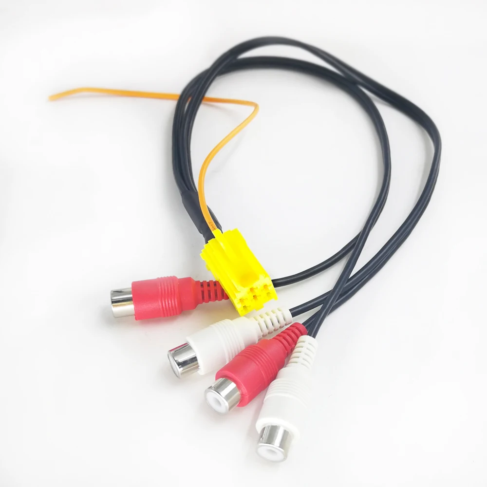 Biurlink MINI ISO 6Pin Out 4 Chinch Kabel RCA Cable 4RCA Line For Peugeot Volkswagen Skoda Ford In VDO Becker