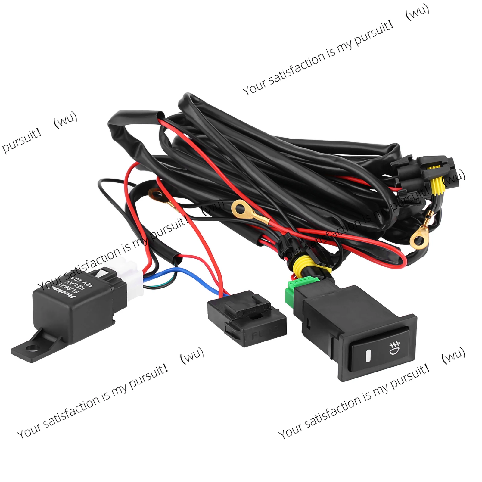 12V Universal Car LED Fog Light On/Off Switch Wiring Harness Fuse Relay Kit