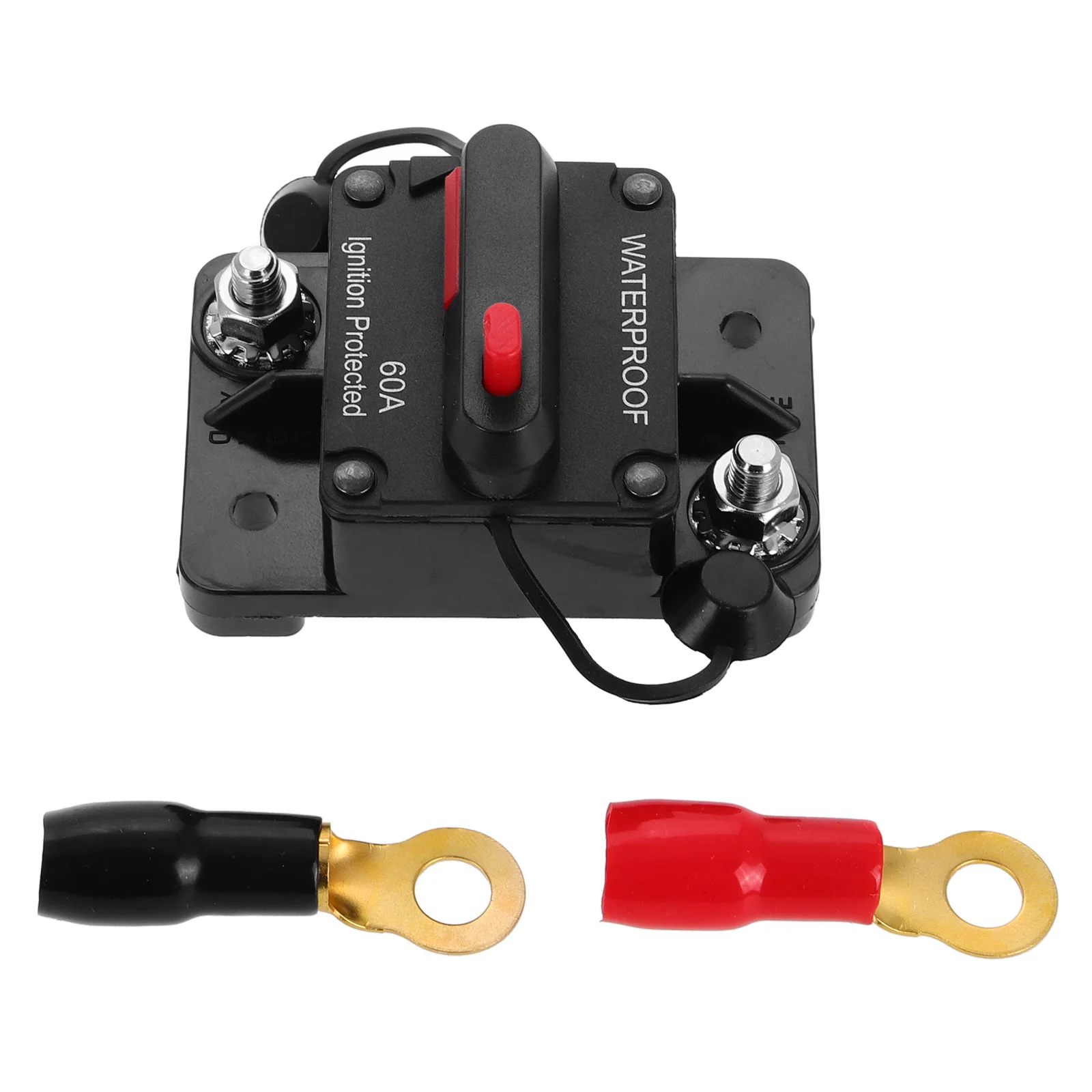 

60 Amp Resettable Circuit Breaker Manual Reset Waterproof 12V-48V Dc for Car Audio Marine Rv Boat Solar Panel Trolling Motor