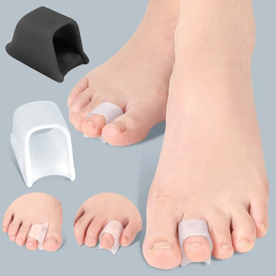 2/4Pcs Penyangga Jari Kaki Bengkok Hammer Toe Corrector untuk Jari Kaki Melengkung, Bengkok, dan Tumpang Tindih Bunion Pads SEBS S/M/L