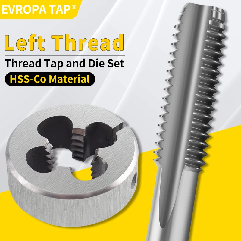 EVROPA AR-D Series Left Hand Tap & Die Kit – Metric/UNC HSS-Co Steel for Machine Internal/External Threading & Repair