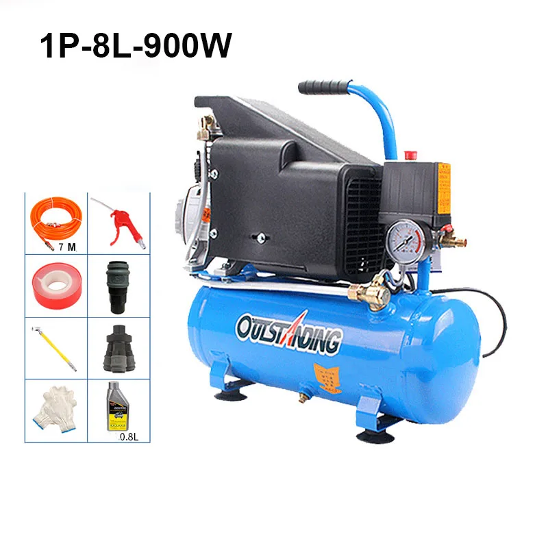 Air Pump with Oil Air Compressor 220V Household Small Air Compressor Woodworking Painting Air Weighing 3P Decoration