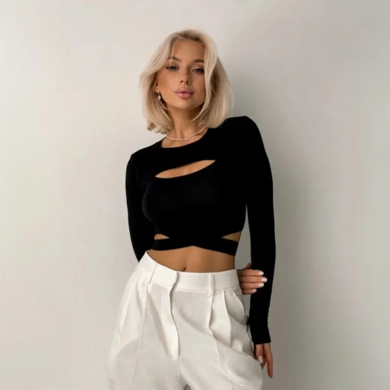 

Women's Fashion Trendy Two-Piece Shirt Spring Summer New Crop Top