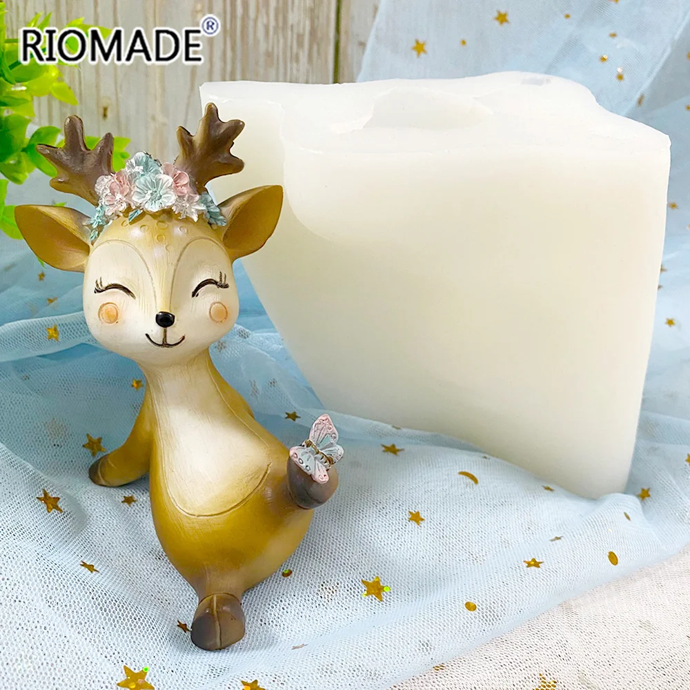 Neue 3D Sika Deer Silikon Form Haushalts Liefert Dekorieren Werkzeuge DIY Machen Aromatherapie Gips Harz Kerze Form Handwerk – Detail 4