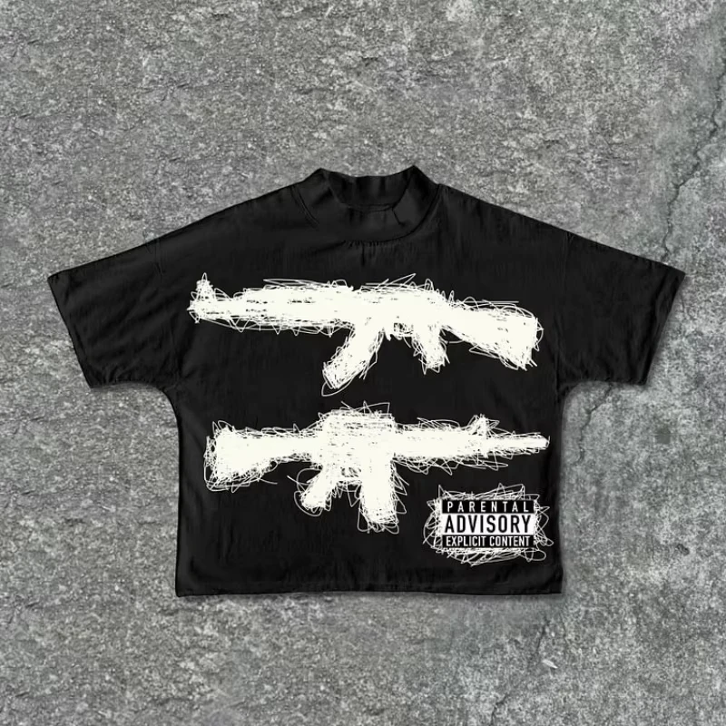 Need Peace Graphics 100% Cotton Cropped T-Shirts Men Y2K Summer Short Sleeves Vintage Oversize Tshirt Streetwear Women Tops New