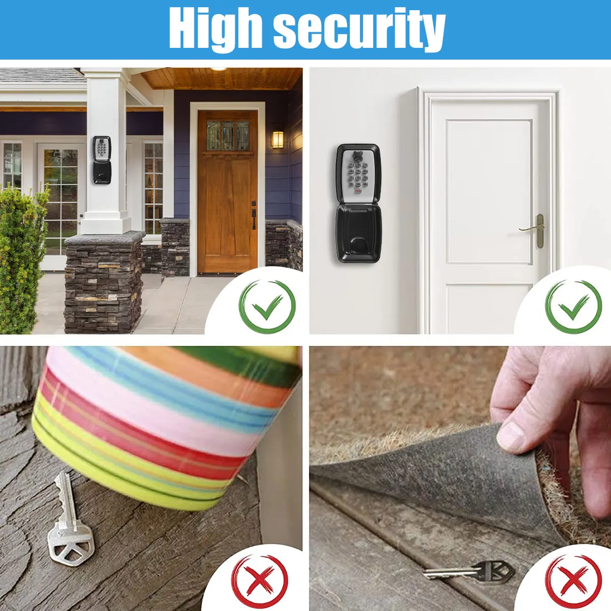 New Smart Password Combination Key Lock Box Storage Key Wall Mounted Key Safe Outdoor Key Box 4 Digit Combination