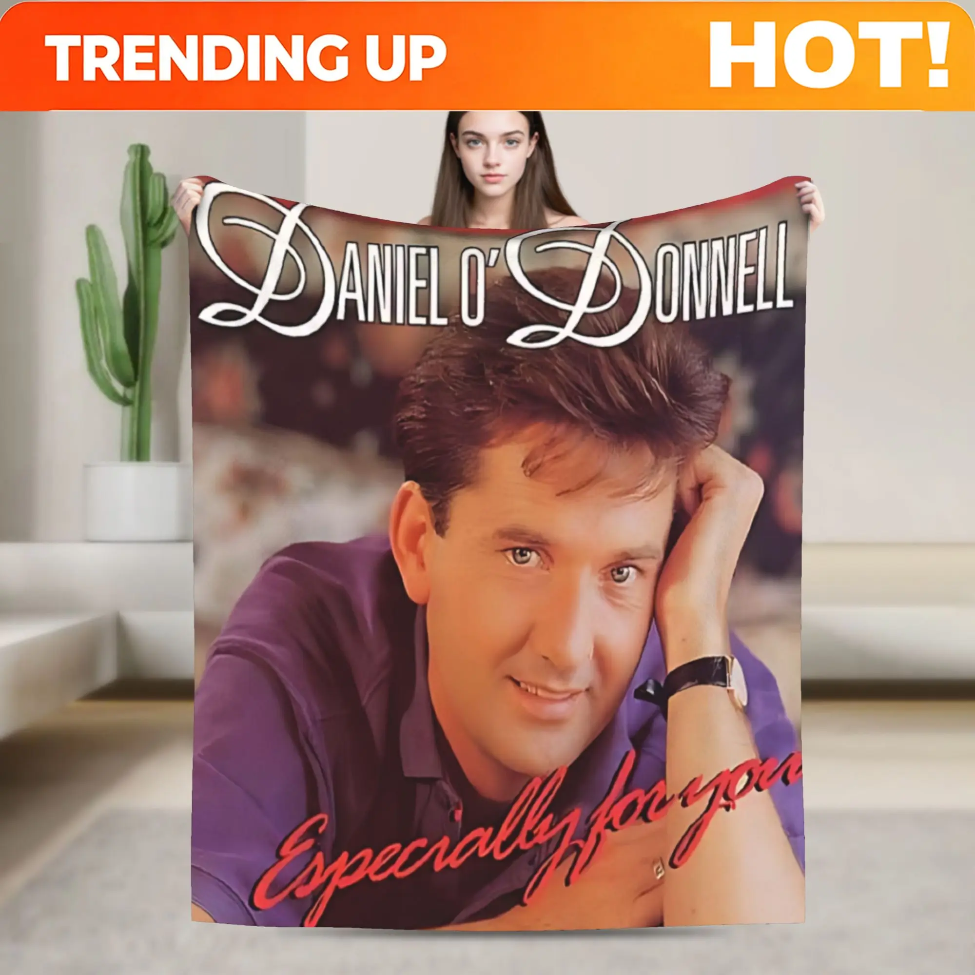 Customize Daniel O'Donnell Album Cover Flannel Blanket | Comfortable And Eye-Catching, Ideal For Living Room, Office, Home, And