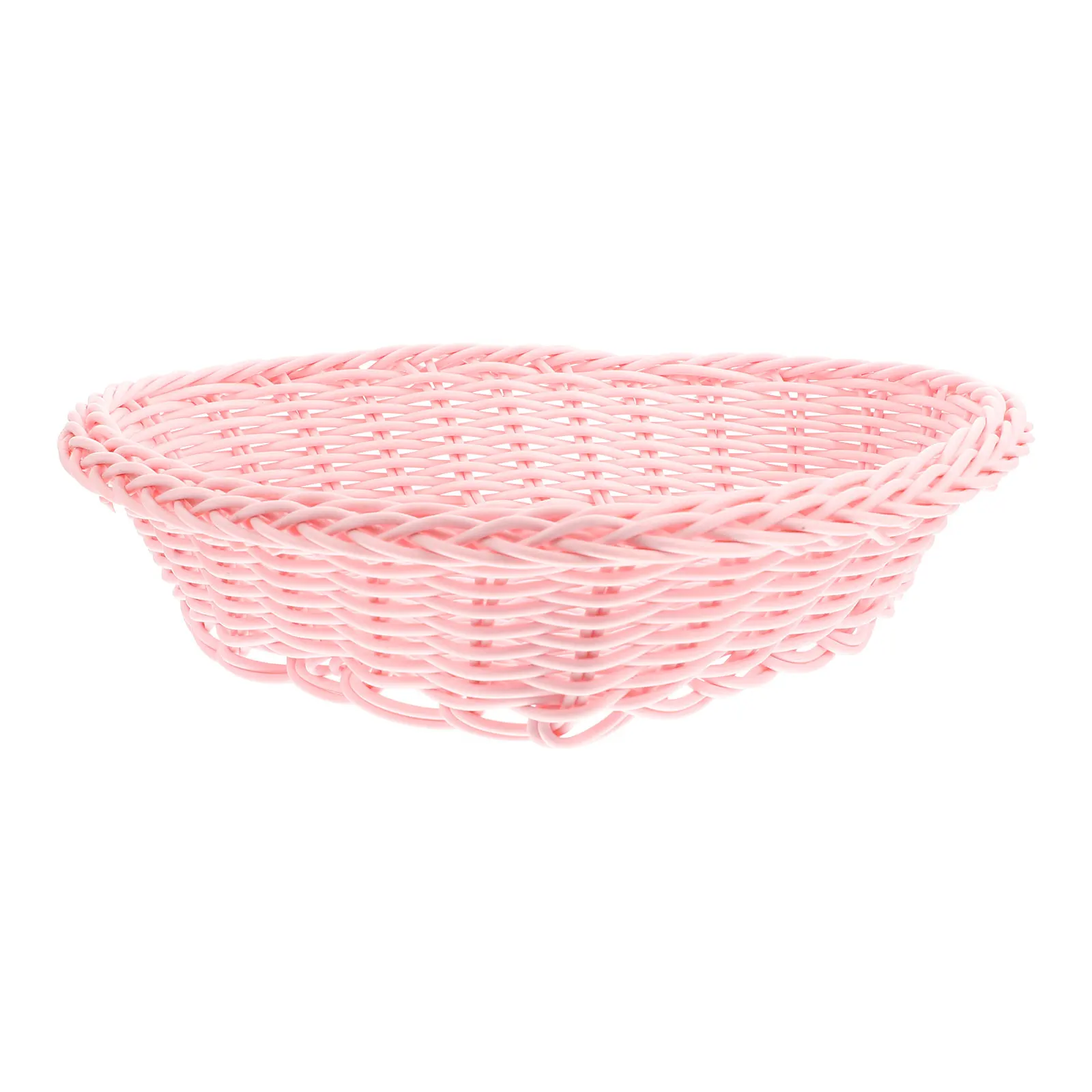 Heart Shape Design Basket Natural Color Lightweight Food Serving Basket Desktop Snack Storage Tray Decorative Woven Plastic