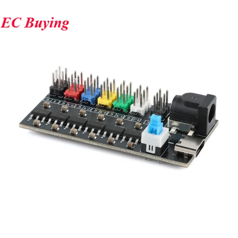 Multi-channel Way Power Voltage Regulator Module Board Type-C DC Socket AMS1117-1.2V/1.5V/1.8V/2.5V/3.3V/5.0V 800mA