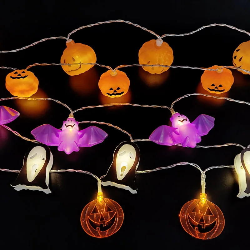 

Halloween Led String Lights Glow Ghost Skeletons Pumpkin Bat Garland Fairy Lighting Halloween Party Decor Garden Home Decoration