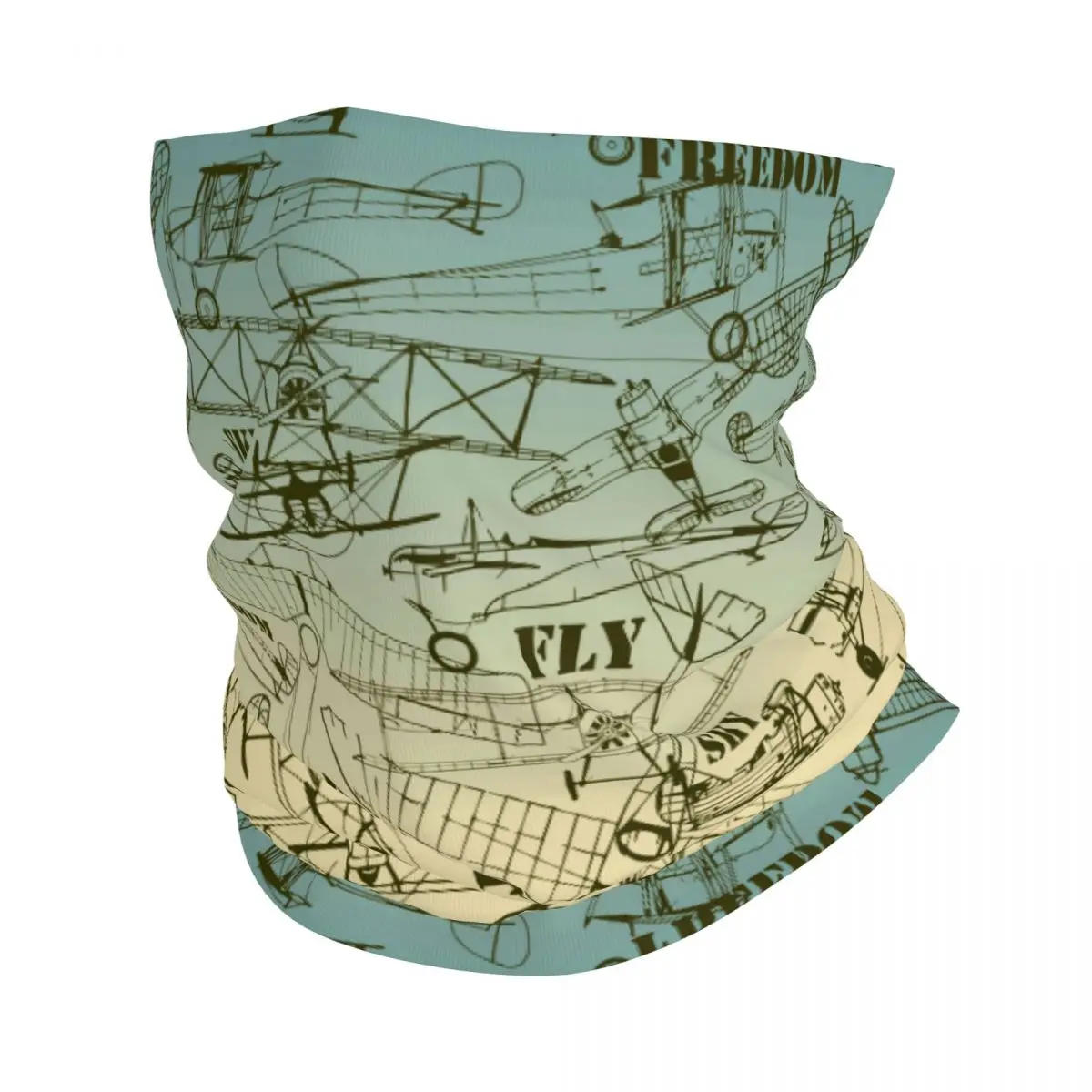 Old Airplanes Thin Wrap Scarf Bandana Airplane Pattern Neck Gaiter Face Cover Headband