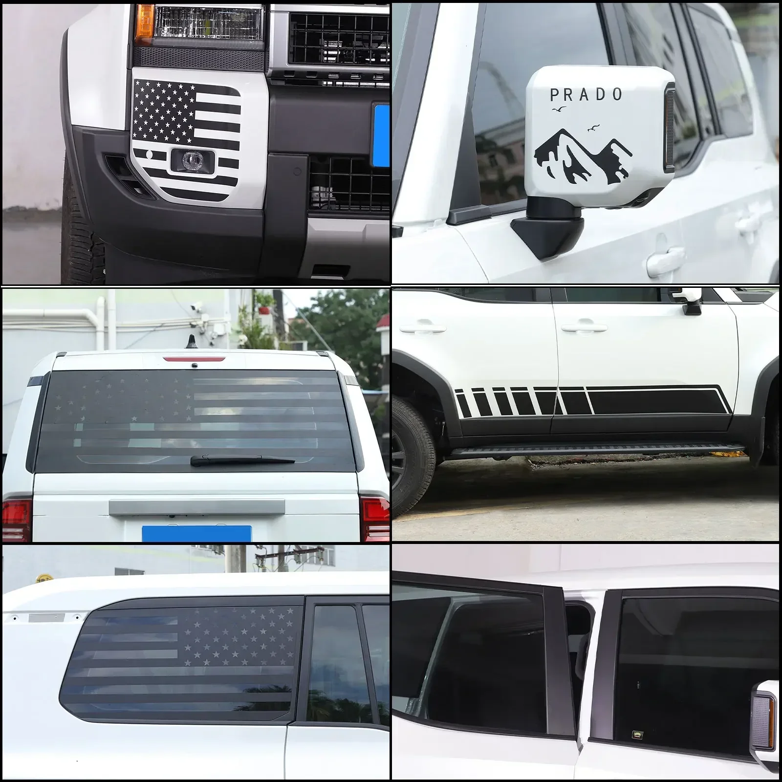 For Toyota Cruiser Prado 2024+ Car Stickers Auto Side Body Sports Vinyl Wrap Decals Exterior Modification Accessories