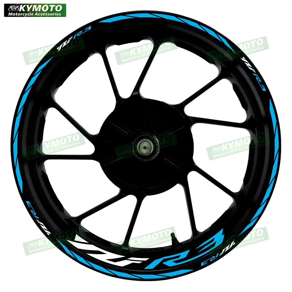 For YZF R3 R 3 motorcycle accessories 17 inch front and rear wheel decals fairing hub modified reflective wheel rim stickers