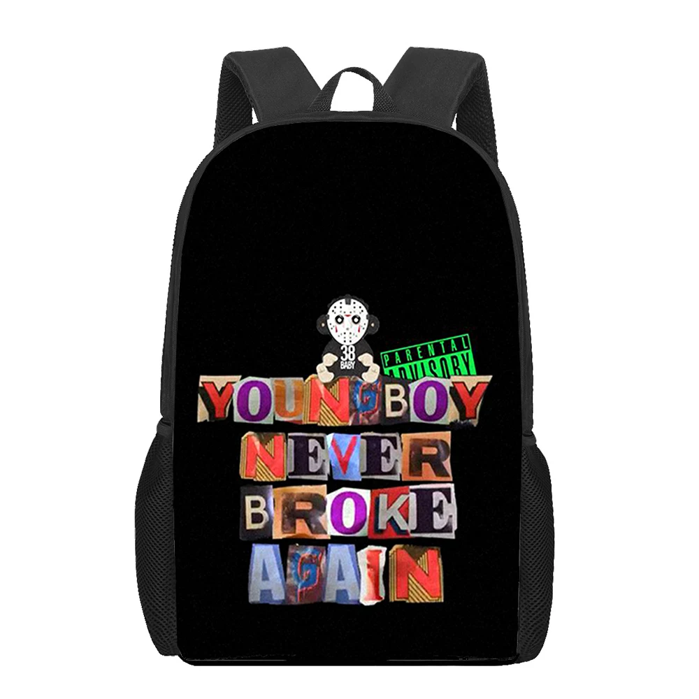 Youngboy Never Broken Again 3D Print Backpacks for Girls Boys Children School Bags Laptop Backpack Teenager Travel Backpack