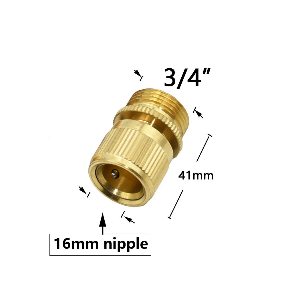 Brass 1/2 3/4 Inch Male Female Thread Quick Connector Garden Water Car Wash Connection Accessories Pipe Fittings Copper
