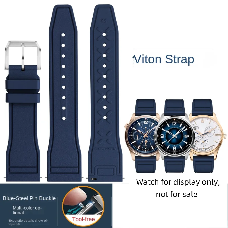 High quality 20mm 21mm 22mm VITON watch band for Jaeger strap master moon phase LeCoultre Reverso quick release strap bracelet