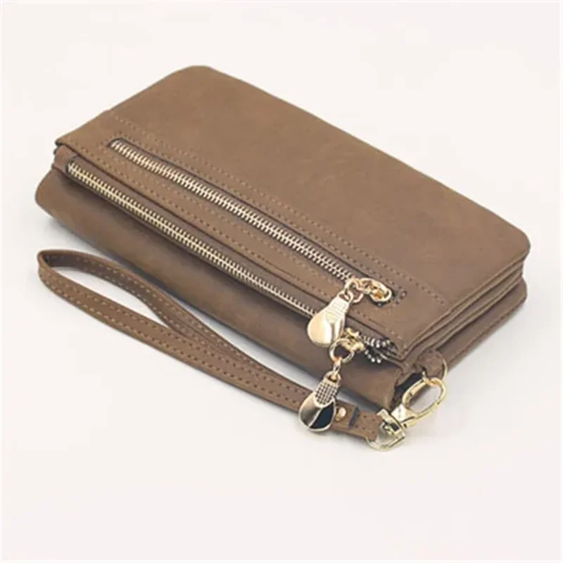 New Wristband Long Clutch Wallets Women Soft PU Leather Coin Purse Female Zipper Phone Pocket Card Holder Cartera Wallets